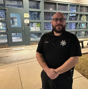 Officer Zachary Atkins, Vice President of Local 2637. Photo credit: Billy Kauffman, AFSCME Council 13.